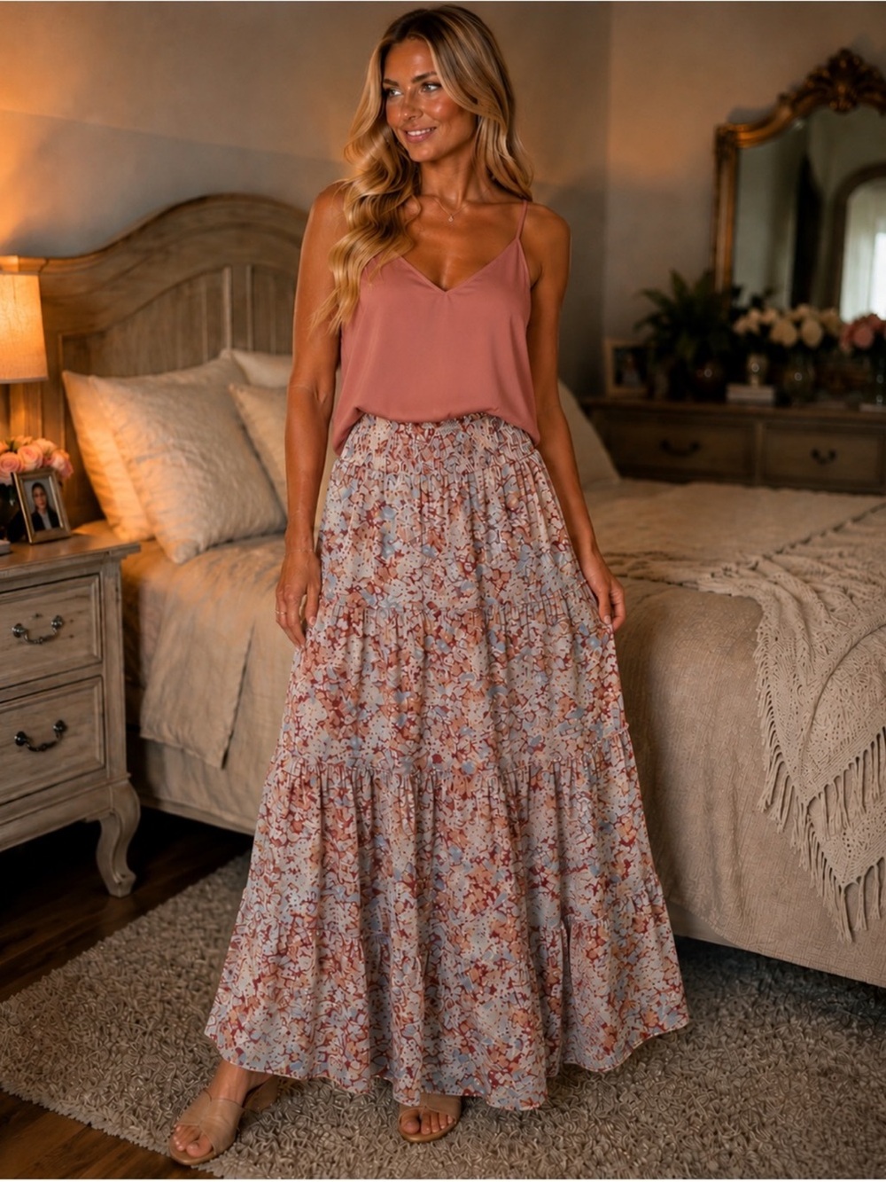 Lauren Ralph Lauren Floral Tiered Maxi Skirt